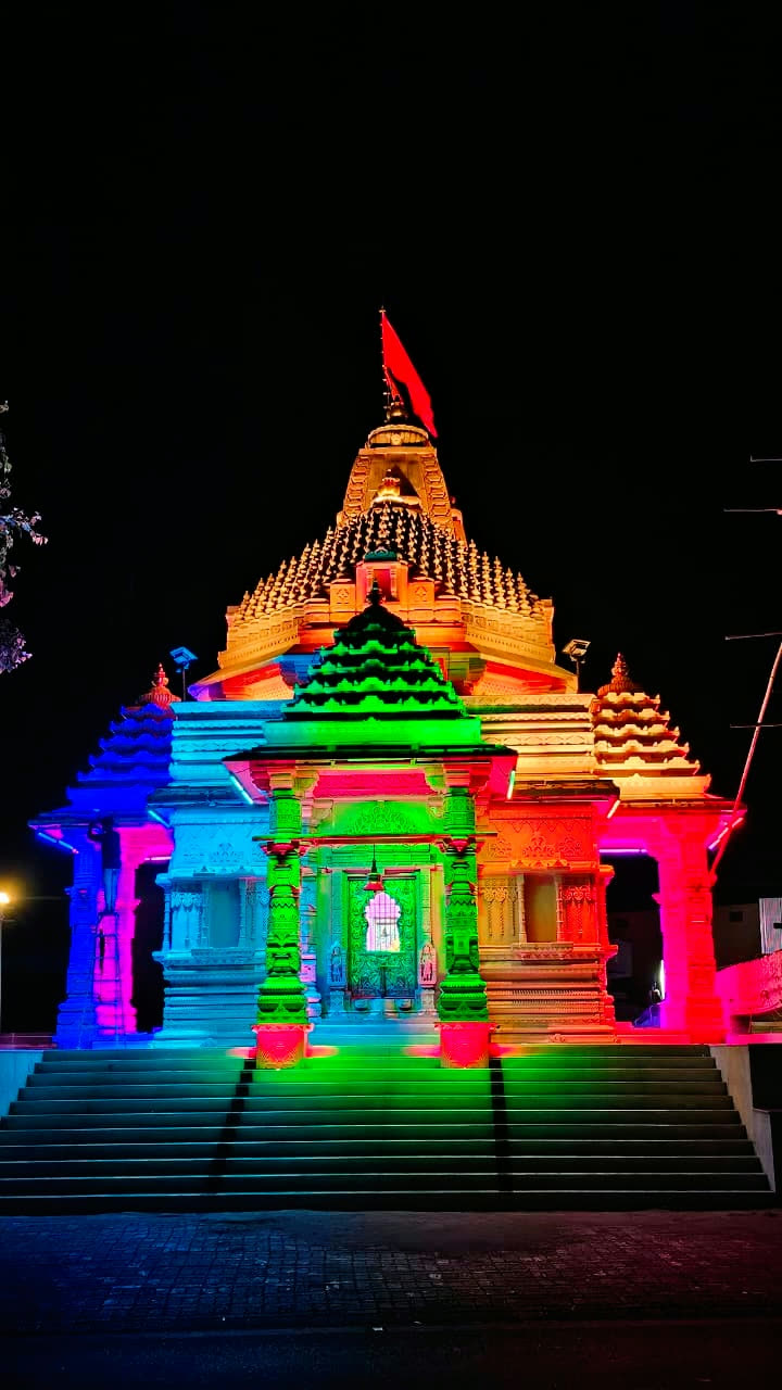 Hori Hanuman Ji Tirth Dham — Multi-Colour Illumination