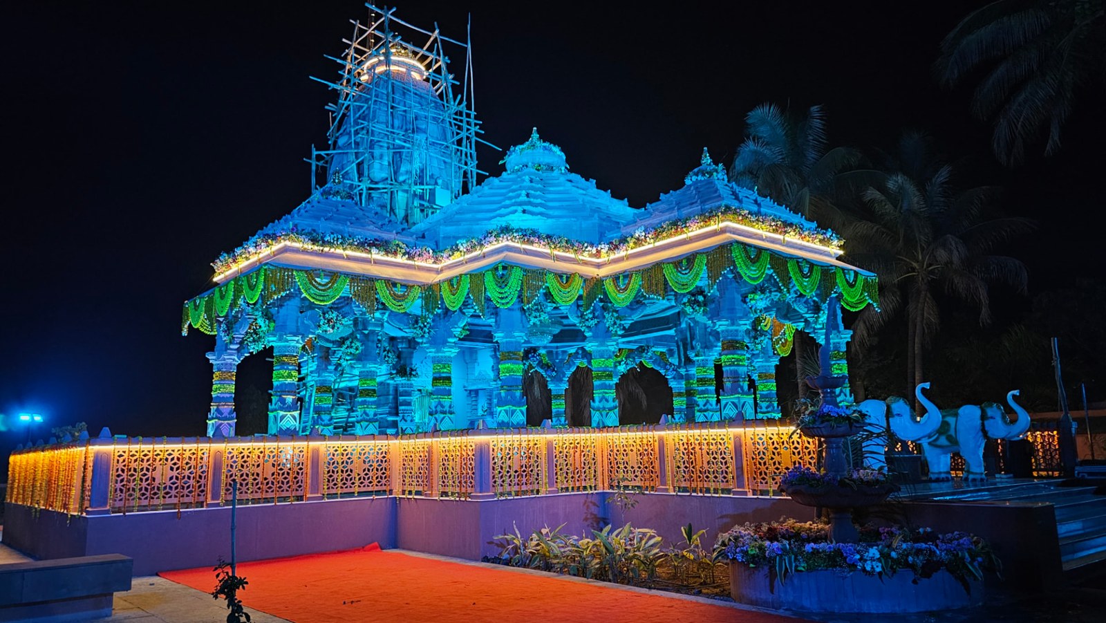 Temple Pratishtha Decorative & Blue Façade Lighting